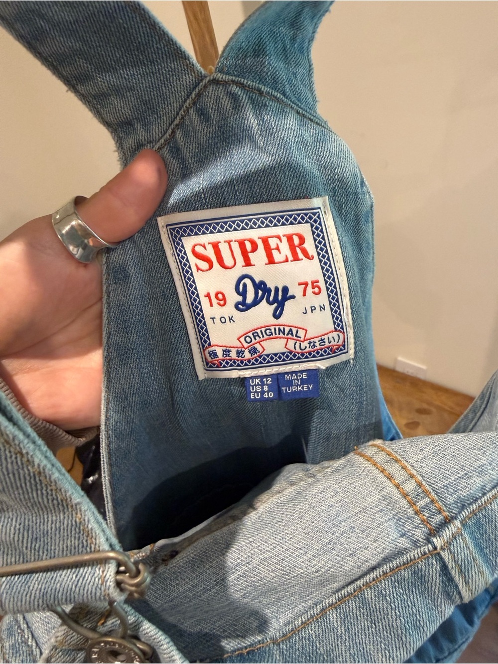 Superdry Light Blue Denim Overalls - Picture 3 of 3